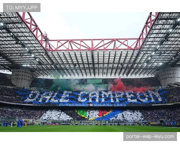 球迷看台展示巨型Tifo，数据图显示主队本赛季控球率提升趋势